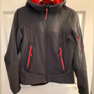 Women’s GraySoftshell Jacket with Red Zippers